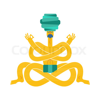 320x320 Cartoon Floating Guru. Vector Clip Art Illustration With Simple