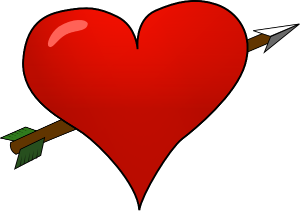 600x423 Valentine Heart Arrow Clip Art