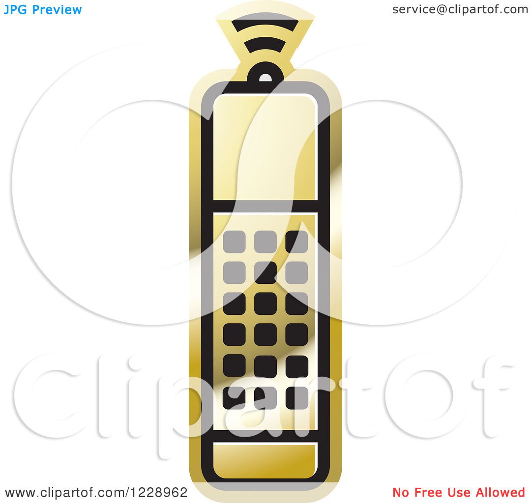 1080x1024 Clipart Of A Gold Remote Control Icon