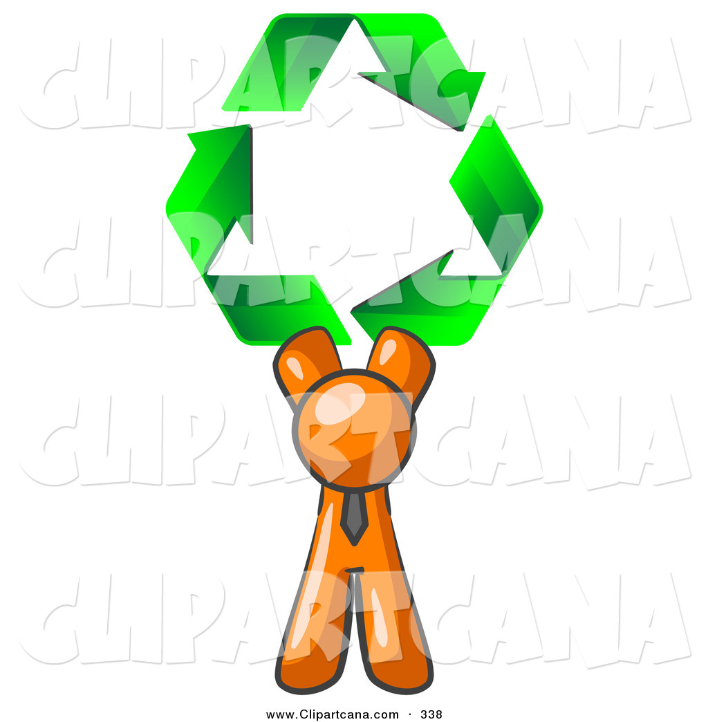 1024x1044 Vector Clip Art Of A Friendly Orange Man Holding Up Three Green