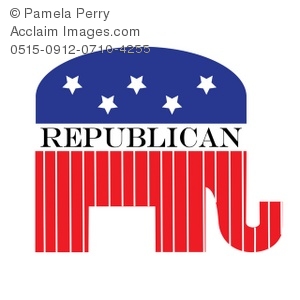 300x300 Clip Art Illustration Of The Republican Party Elephant