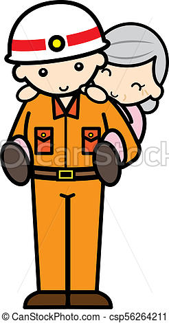 246x470 Rescue Workerd Old Woman. A Rescue Worker Piggybacksan