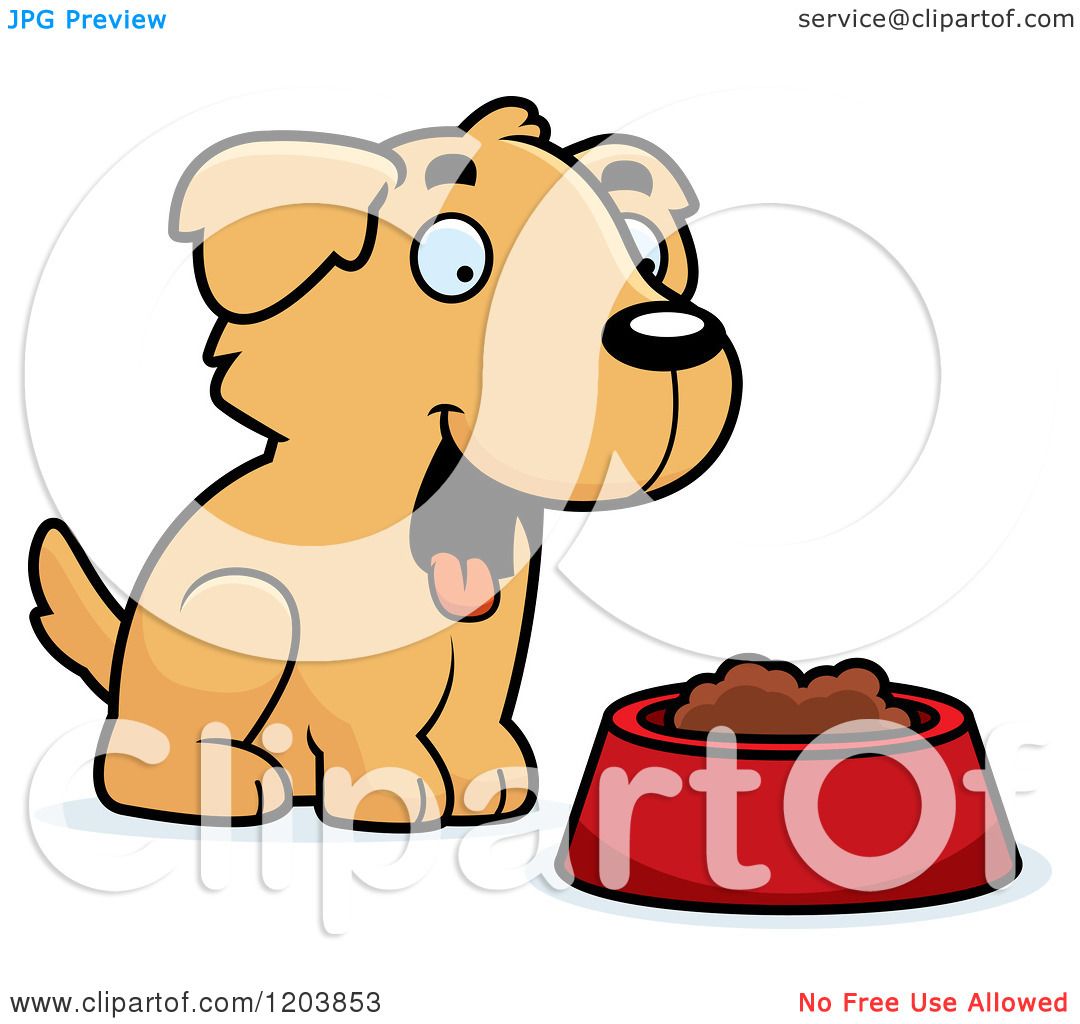 1080x1024 Cartoon Of A Cute Golden Retriever Puppy With Food