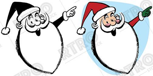 504x250 A Cartoon Portrait Of Santa Claus Pointing