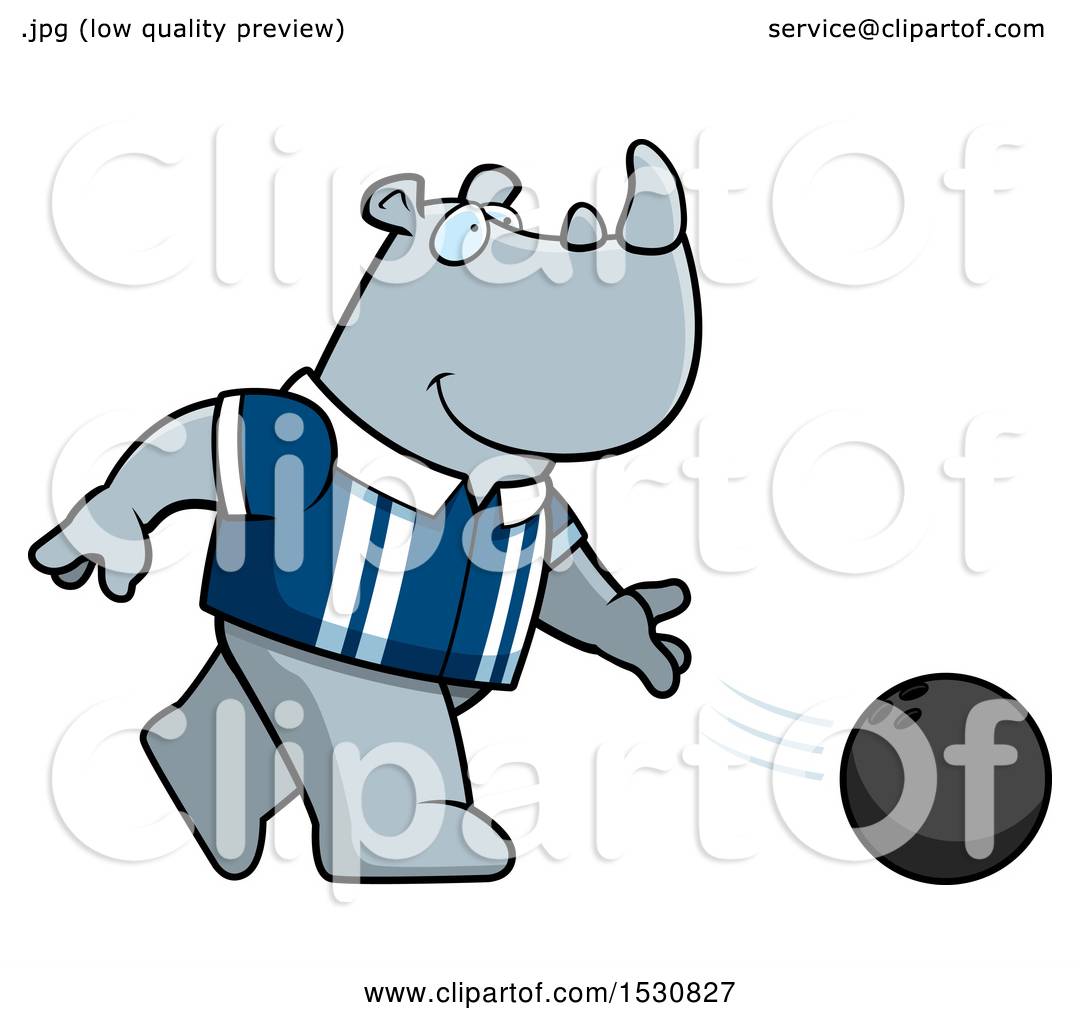 1080x1024 Clipart Of A Cartoon Rhino Bowling