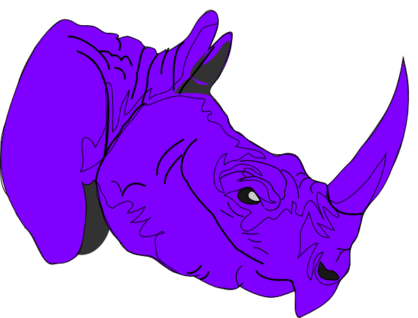600x456 Purple Regents Rhino Clip Art