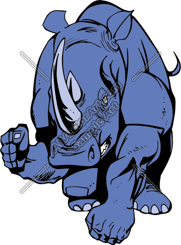 370x500 Rhino Mascot Clipart