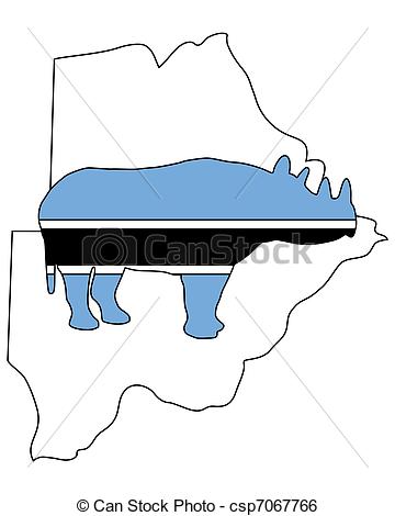 360x470 Botswana Black Rhino Clip Art Vector