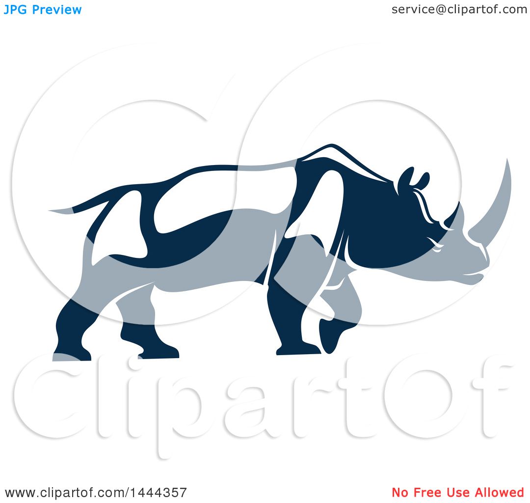 1080x1024 Clipart Of A Navy Blue Rhino With A White Outline