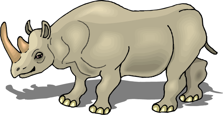 750x386 Rhino Clipart Animal Shadow