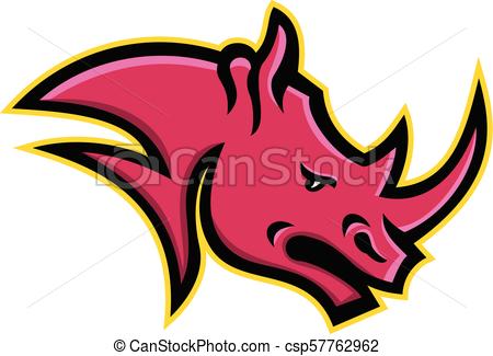 450x325 Rhino Head Side Mascot. Mascot Icon Illustration Head