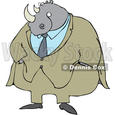 400x400 Royalty Free (Rf) Clipart Illustration Of Rhino Businessman In