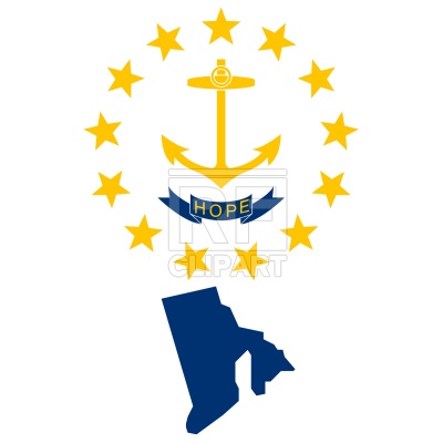 400x400 Rhode Island State Map And Flag Royalty Free Vector Clip Art Image