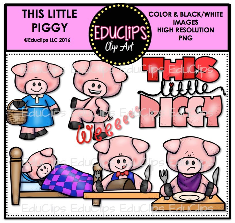 817x778 This Little Piggy Nursery Rhyme Clip Art Bundle