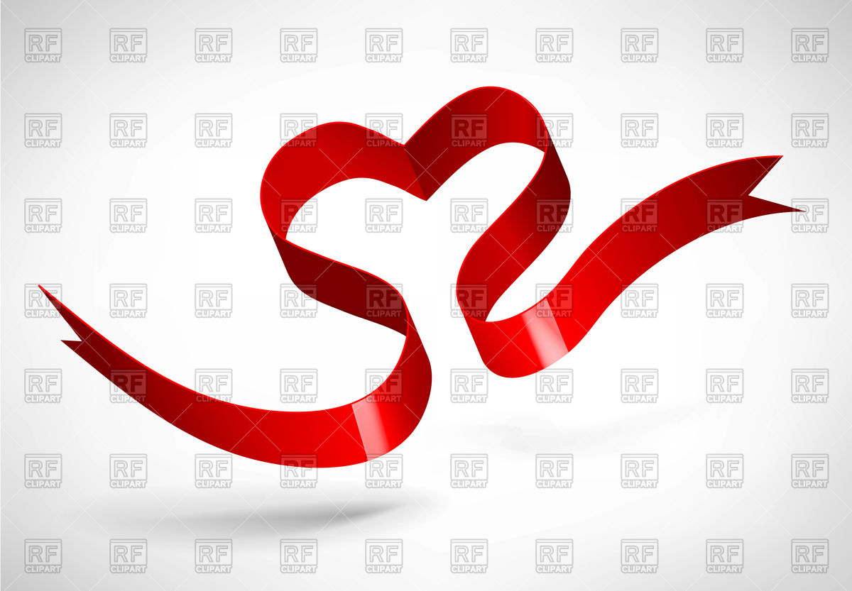 1200x833 Red Heart Of Satin Ribbon Royalty Free Vector Clip Art Image