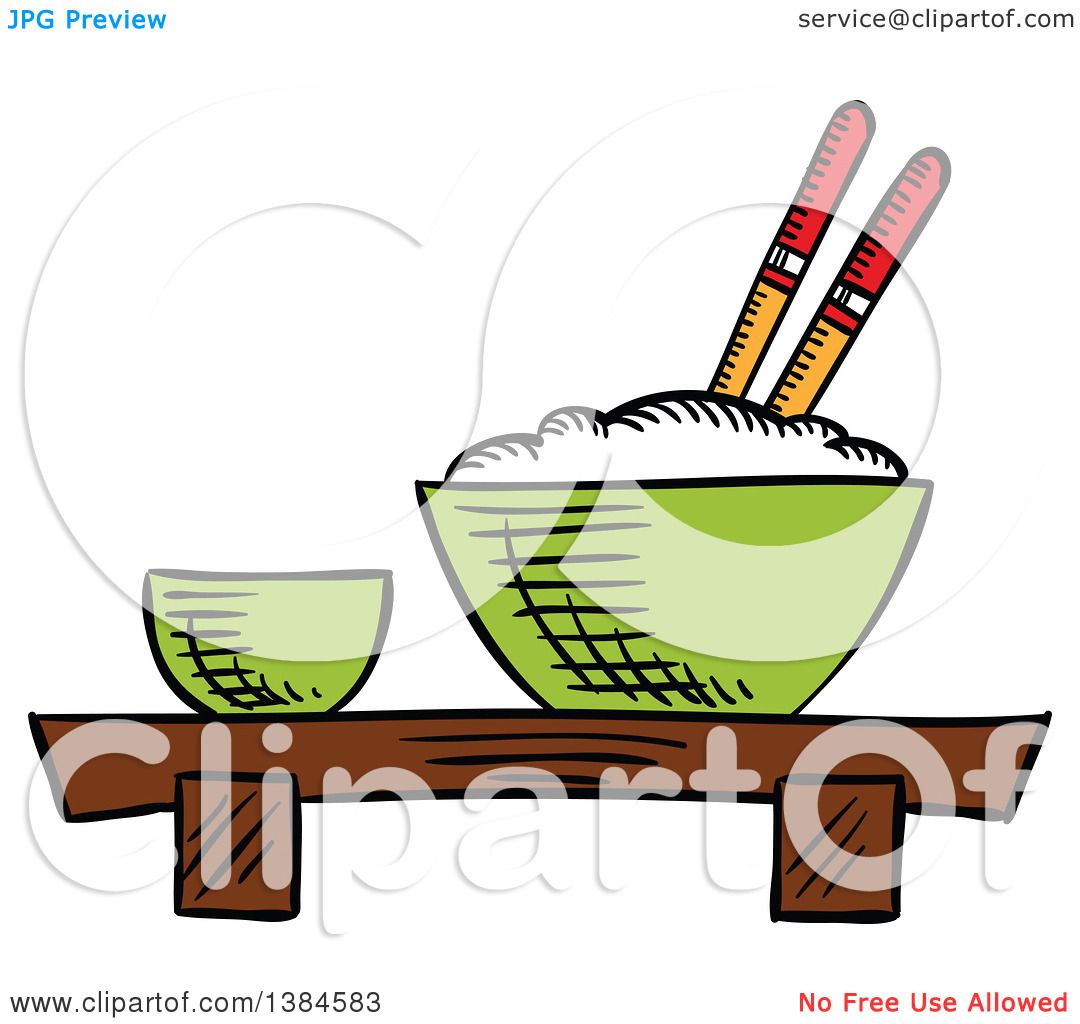 1080x1024 Clipart Of A Sketched Bowl Of Rice
