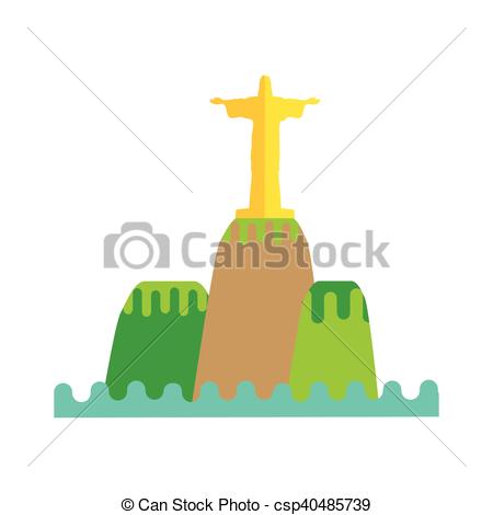 450x470 Rio De Janeiro Flat Background Vector Illustration. Brazil