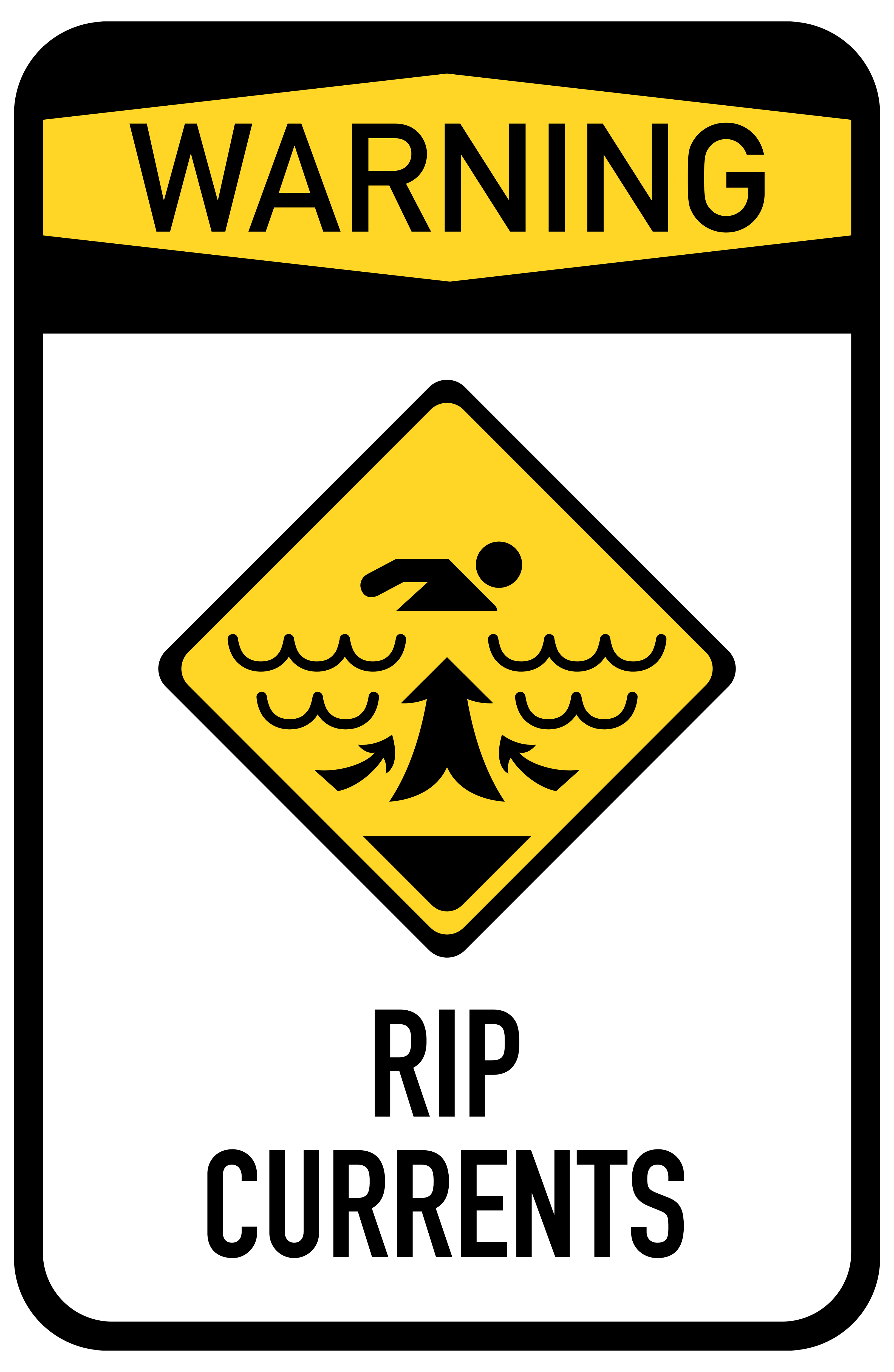 3260x5000 Rip Currents Sign Png Clip Art