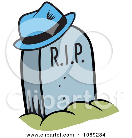 450x470 Clipart Blue Hat Hung On A Rip Tombstone