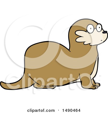 450x470 Clipart Of A Tough North American River Otter Animal Mascot