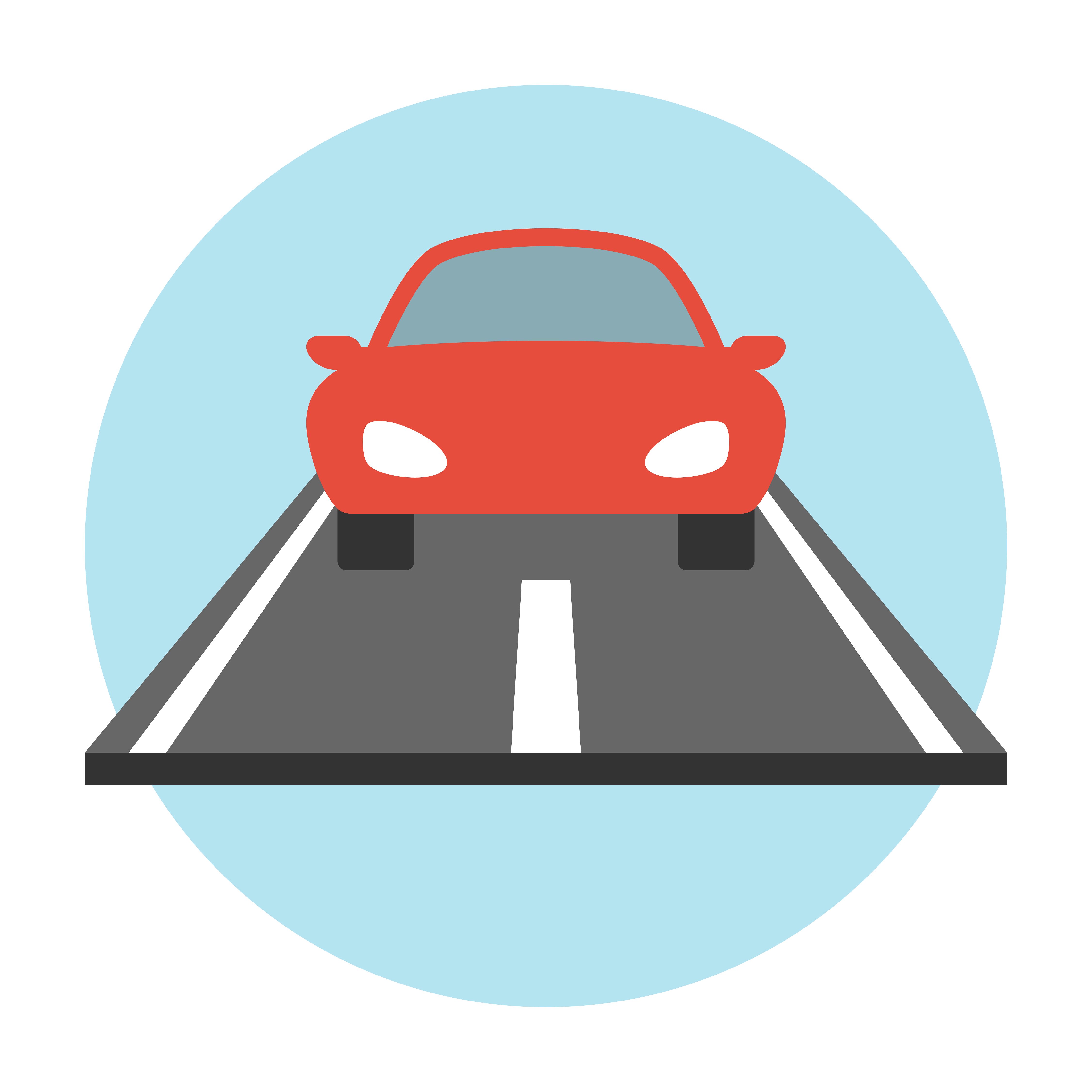 4500x4500 Clipart Of Car On The Road Illustration Traffic Signal With Clip