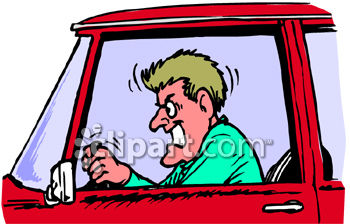 350x224 An Angry Man With Road Rage Clip Art Illustration