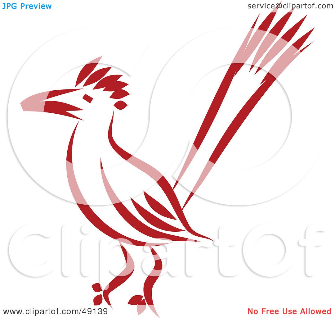 1080x1024 Royalty Free (Rf) Clipart Illustration Of A Red Roadrunner By