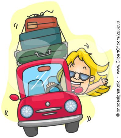 395x450 Fancy Car With Luggage Clipart
