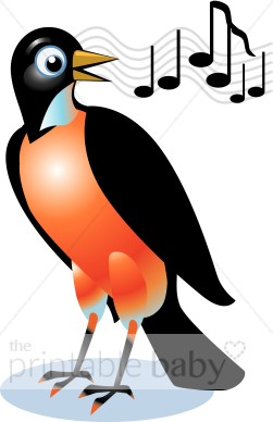 251x388 Singing Red Robin Clipart Bird Clipart