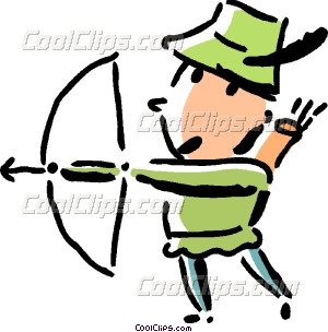 300x304 Robin Hood With His Bow And Vector Clip Art