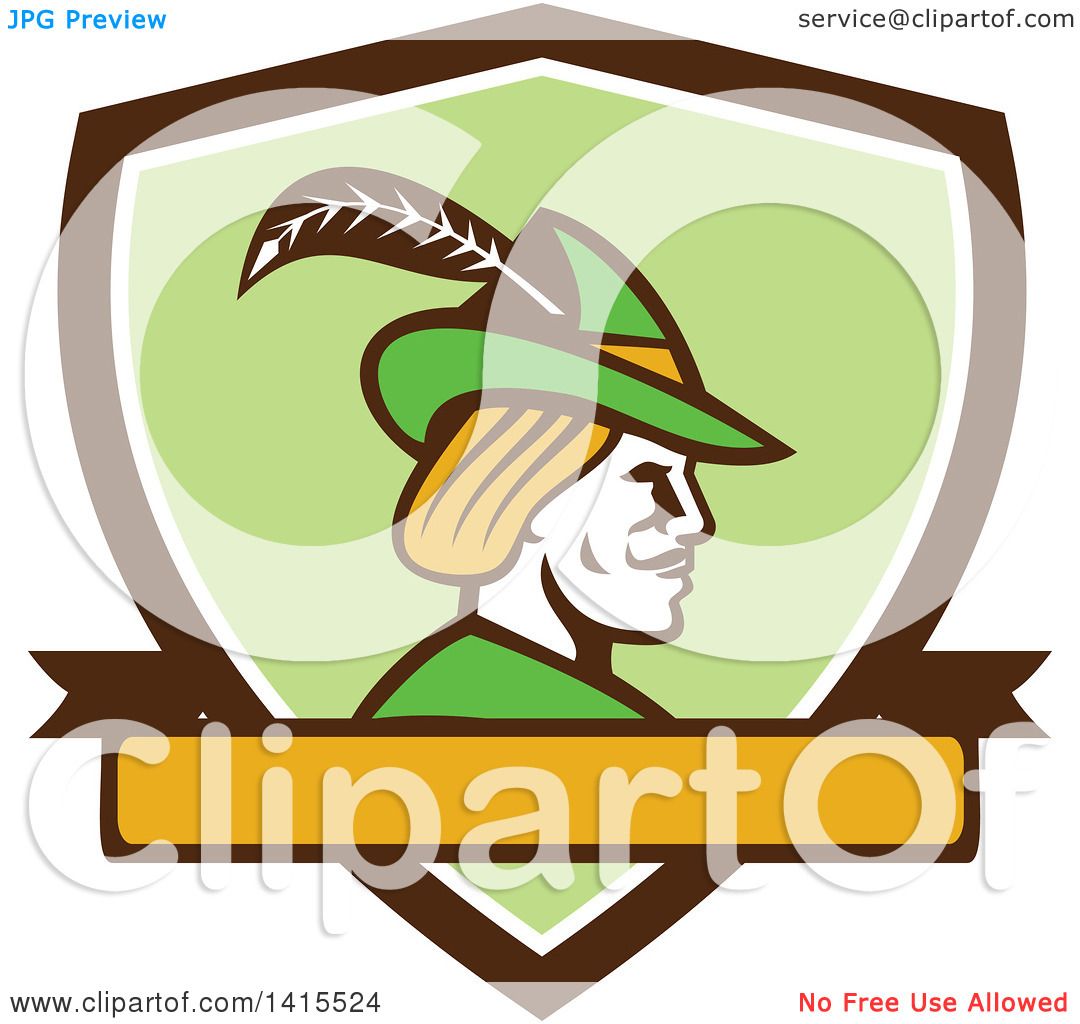 1080x1024 Clipart Of Retro Profile Of Robin Hood Wearing Plumed Hat In