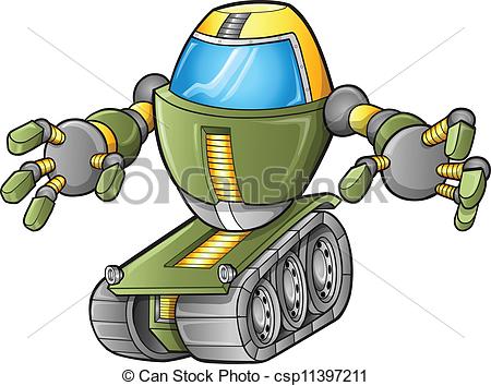 450x354 Evil Robot Tank Vector Vector Clip Art