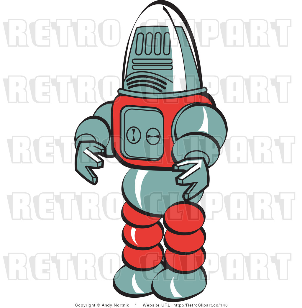 1024x1044 Royalty Free Retro Vector Clip Art Of A Robot By Andy Nortnik