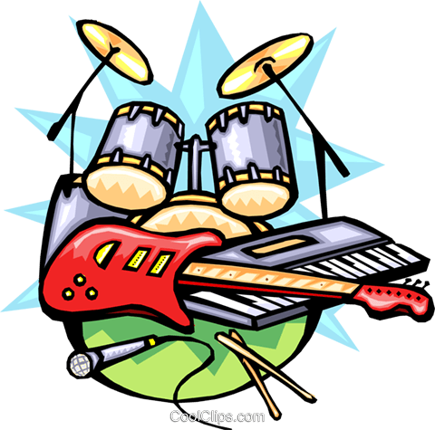 480x475 Rock N' Roll Musical Instruments Royalty Free Vector Clip Art