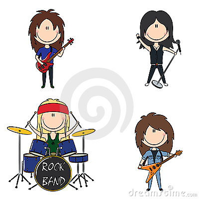 400x400 Rock And Roll Band Clipart