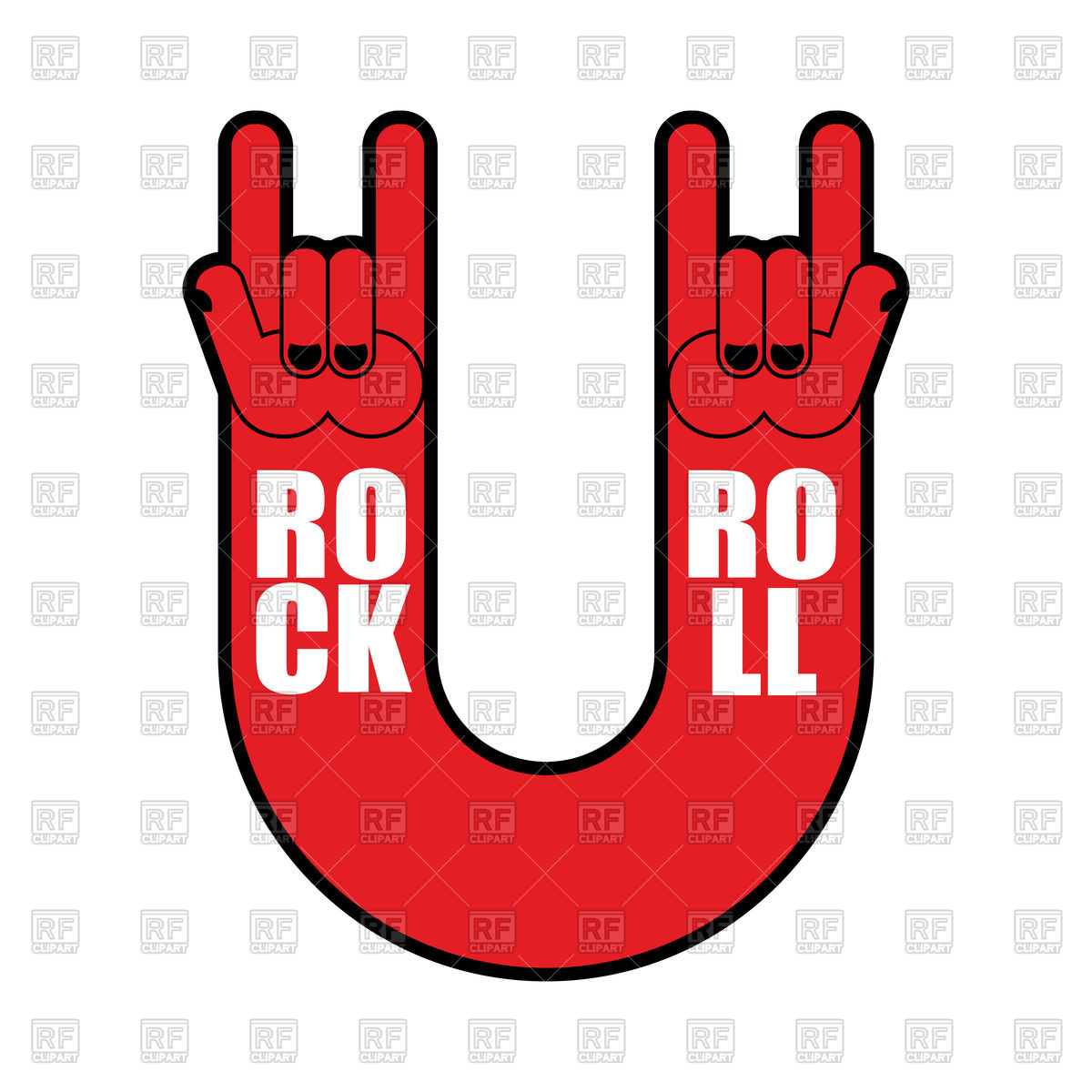 1200x1200 Rock And Roll Hand Sign Royalty Free Vector Clip Art Image