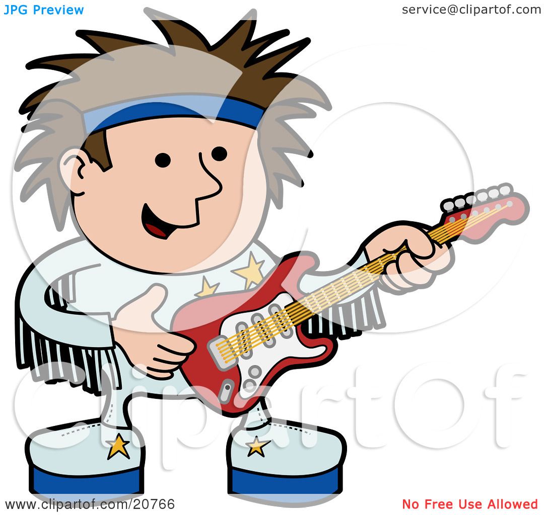 1080x1024 Clipart Illustration Of A Happy Male Rock Star In A White Uniform