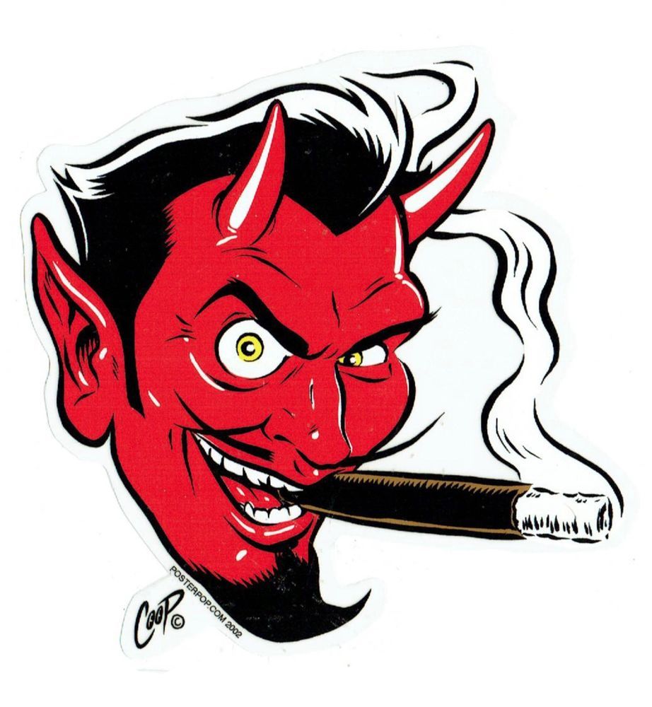 922x1000 Coop Sticker Decal Devil Satan Head Kustom Kulture Hot Rod Poster