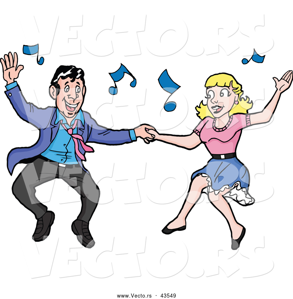 1024x1044 Vector Of A Happy Rockabilly Man And Lady Jive Dancing By Lafftoon