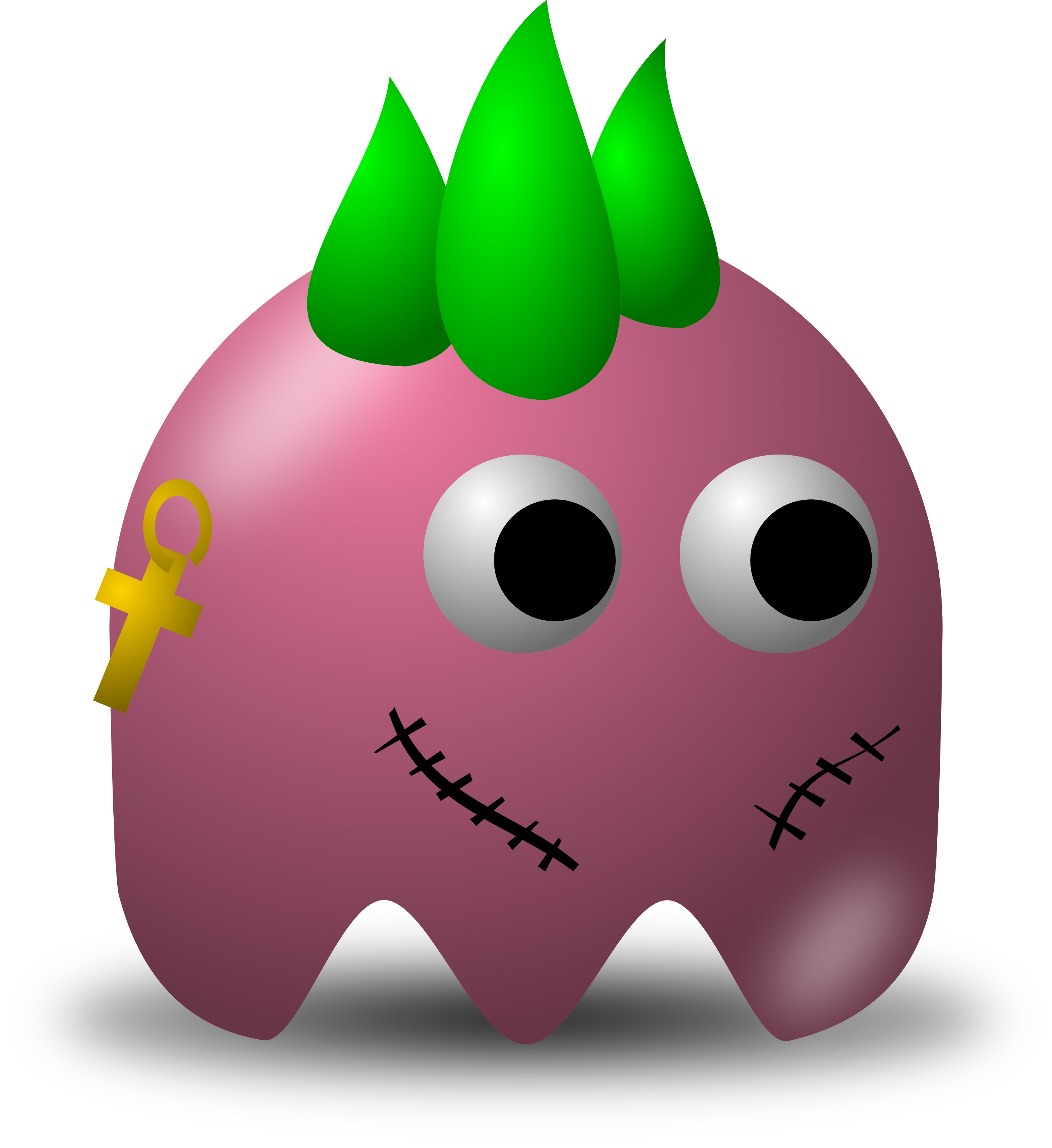 2934x3200 Pink Punk Rocker Avatar Character With Green Spikes