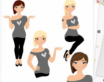 340x270 Rocker Girl Clipart Character Avatar Web Graphics Woman