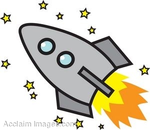 300x259 Cartoon Rocket With Stars Clip Art