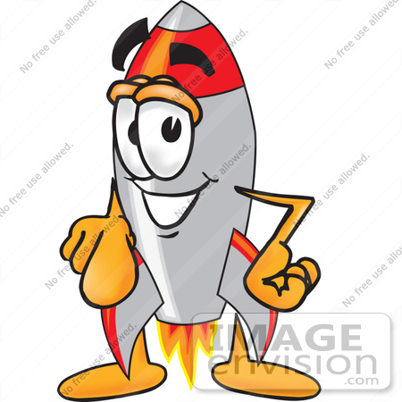 450x450 Clip Art Graphic Of A Space Rocket Cartoon Character Pointing