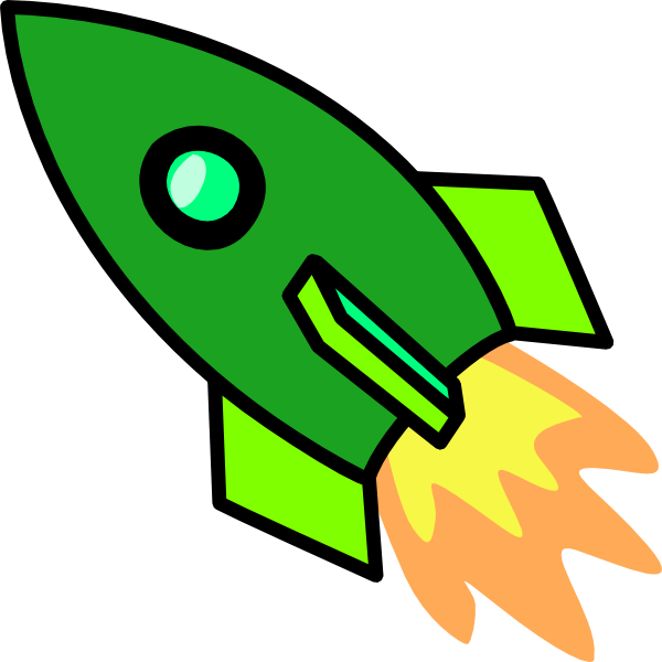 600x600 Green Rocket Clip Art