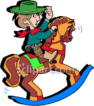 311x350 Little Boy Playing Cowboy On A Wooden Rocking Horse