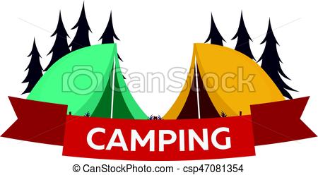 450x248 Summer Camp. Evening Camp, Pine Forest And Rocky Mountains