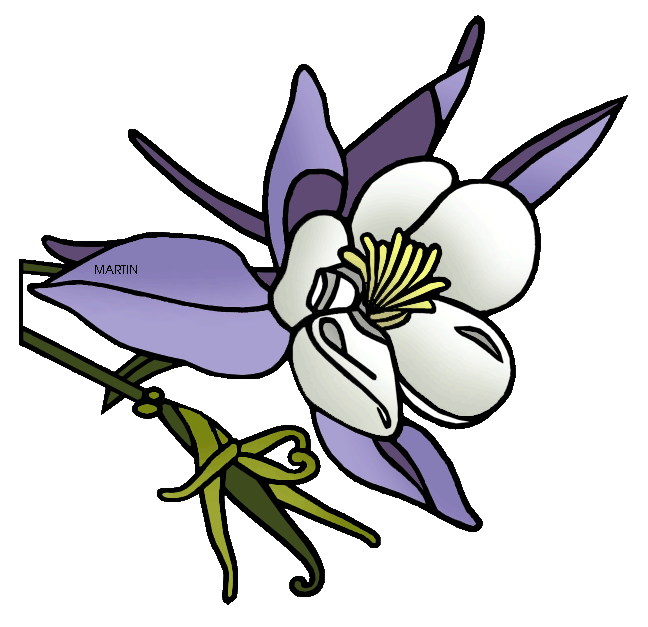 648x627 United States Clip Art By Phillip Martin, Colorado State Flower