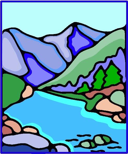 490x588 River Clipart Mountain River