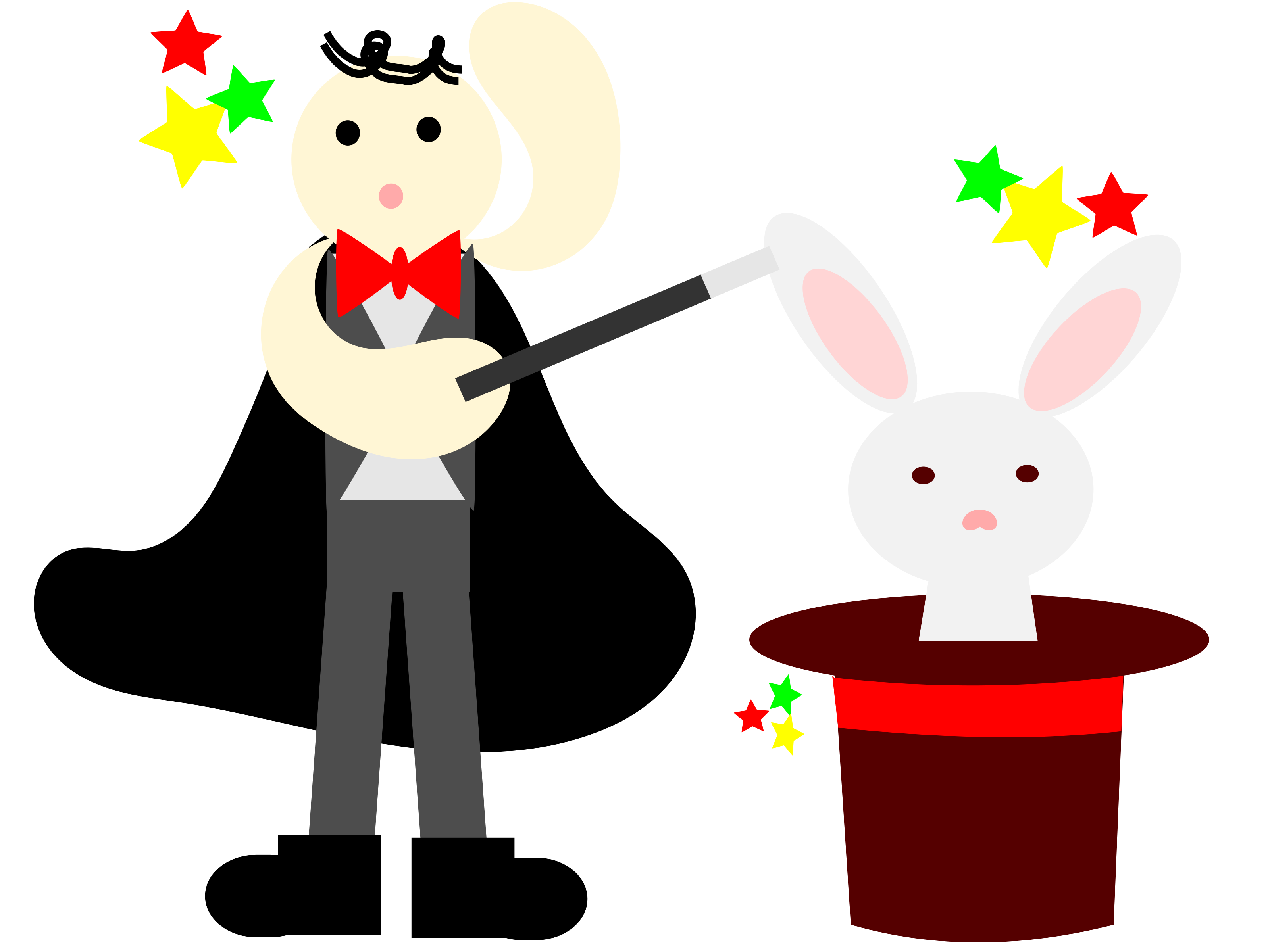 3200x2400 Magic Hat And Rabbit Clipart