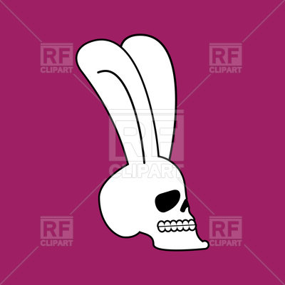 400x400 Rabbit Skull On Purple Background Royalty Free Vector Clip Art